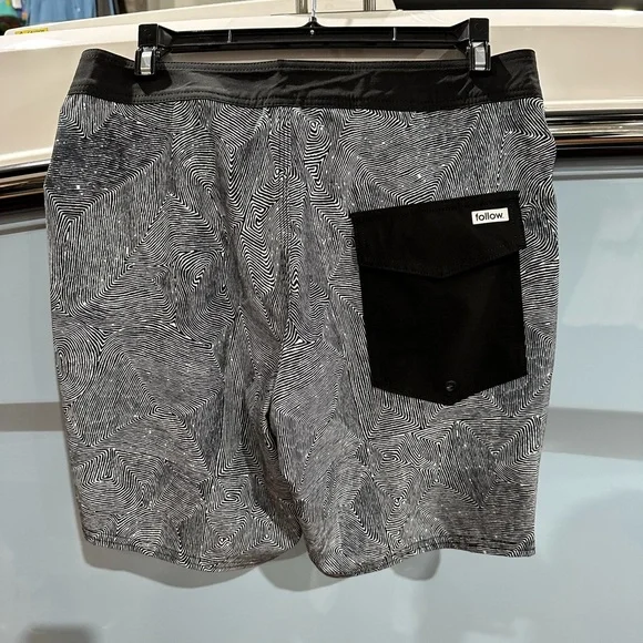 Follow Simple 2 Boardie- Black/White Boardshorts